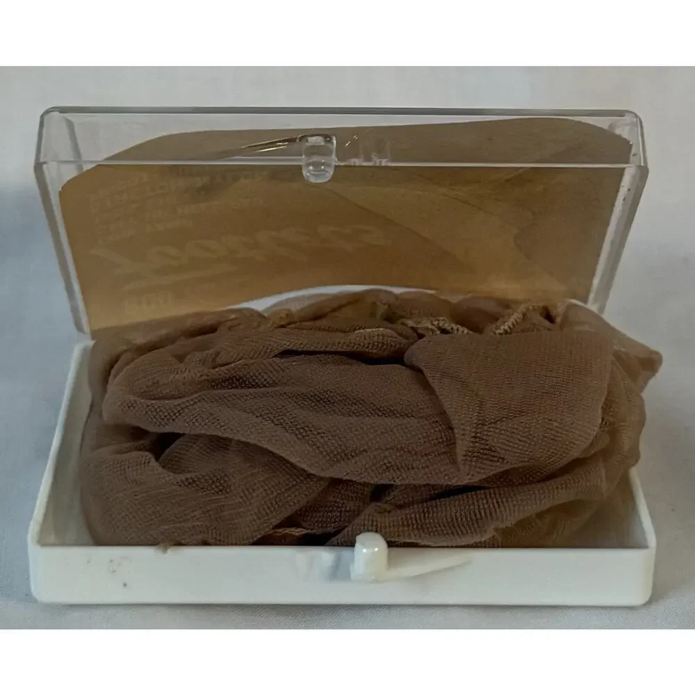 VTG Mid-Century Footlets Full-Foot Sheer Stretch Nylon Tricot Runproof Sz 8.5-11